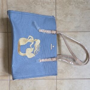 Spartina 449 Blue Tote with Gold Mermaid Accent